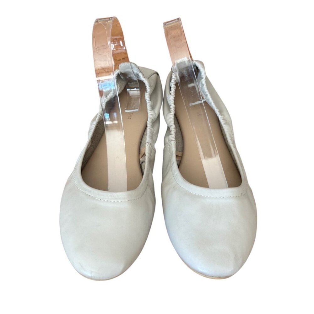 Woolworth Beige Ballet Flats Women's Size 6 Genuine Leather Comfy Minimalist